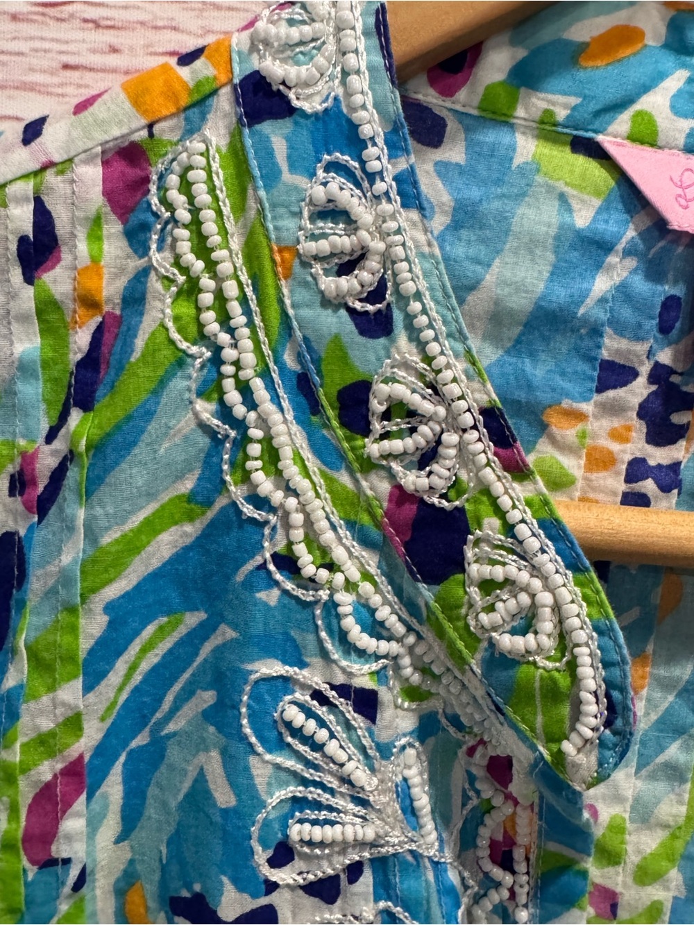 Lilly Pulitzer Sarasota Beaded Tunic Top in Resort White Sea Soirée Sz M - Picture 7 of 14